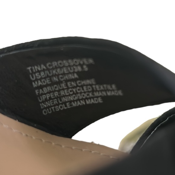 NEW JustFab Tina Crossover Black Raffia Faux Suede Chunky Platform Sandals - 8 - Picture 15 of 16